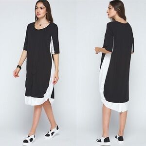 Luukaa Cotton Jersey Hitched Dress S 10 Midi
